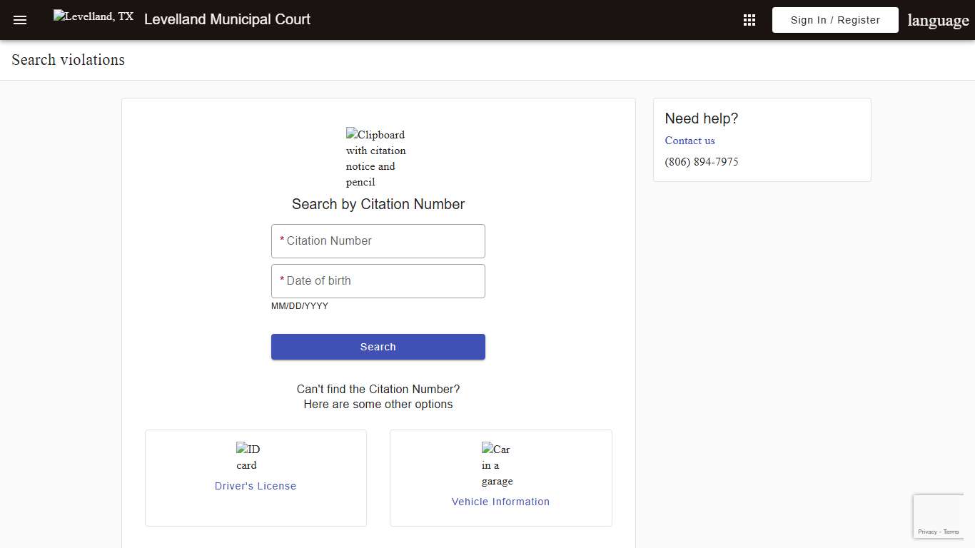 Search - Search violations - Levelland Municipal Court - City of Levelland, TX - Municipal Online Services